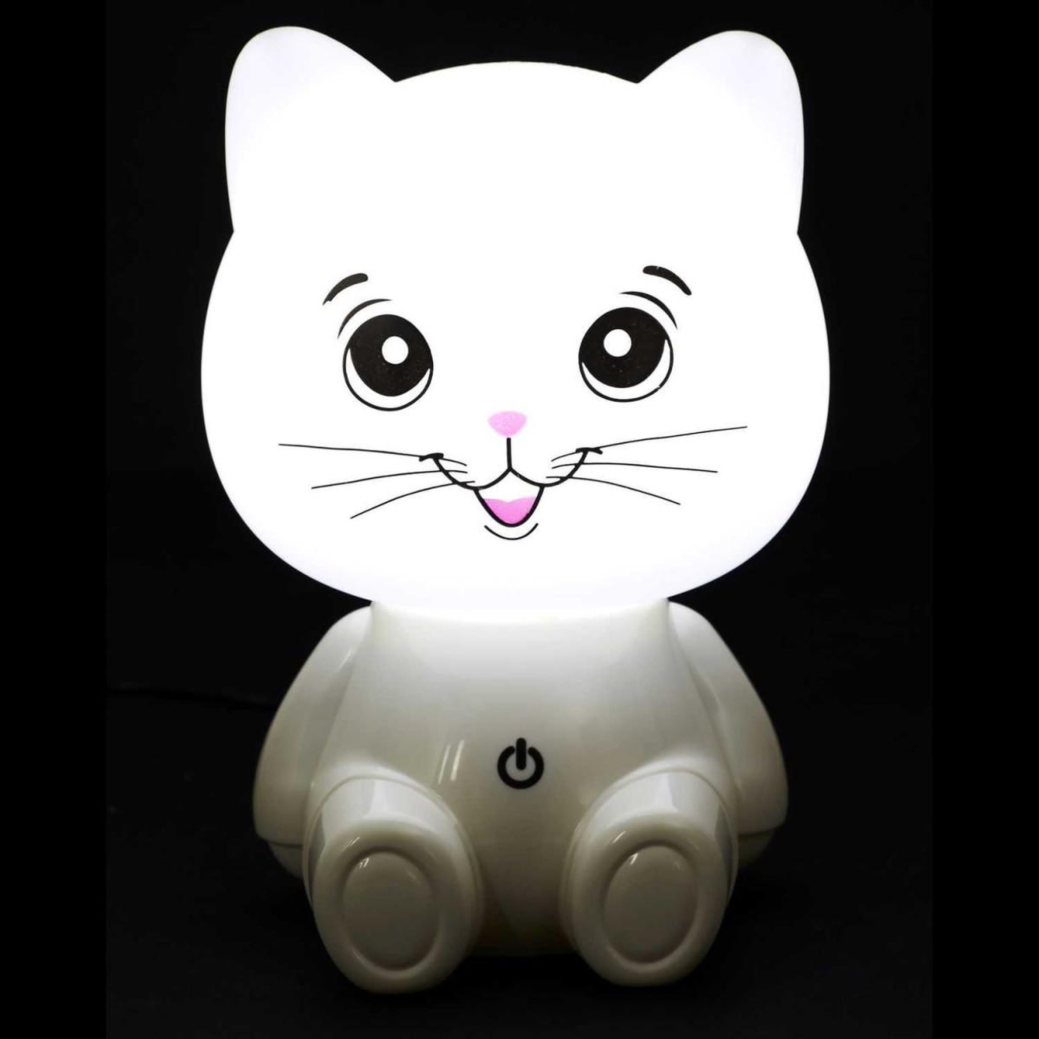 Voir la diapositive 6 : HOME DECO KIDS Veilleuse Enfant à LED  Chat  17cm Blanc