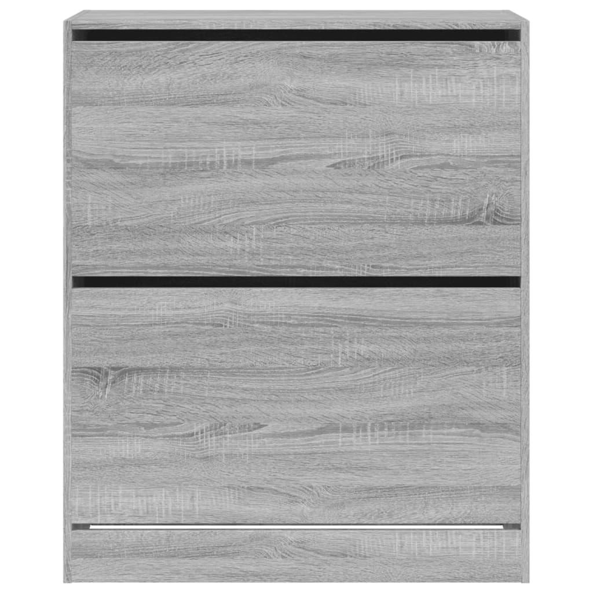 Voir la diapositive 5 : VIDAXL Armoire a chaussures sonoma gris 80x34x96,5cm bois d'ingenierie