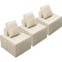 Voir la diapositive 1 : Habitat et Jardin Lot de 3 chauffeuses pour canapé modulables en tissu texturé  Velluto  - Beige
