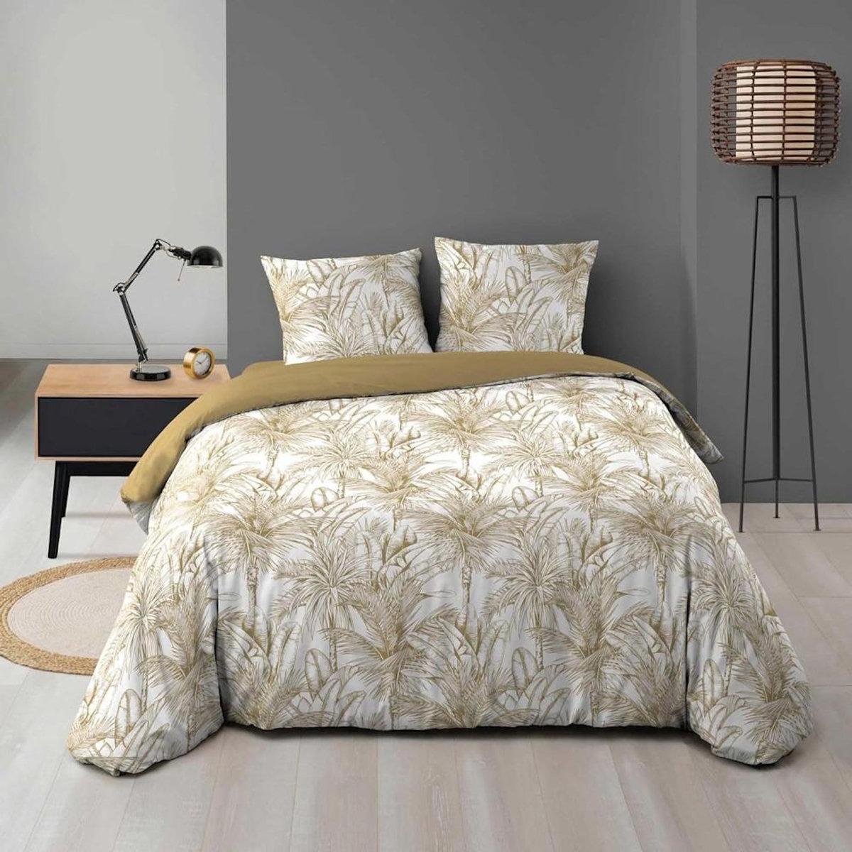 Douceur d'Intérieur Housse de couette 240x220 + 2 taies microfibre PALMIERS