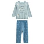Petit Béguin Pyjama bébé 2 pièces en velours Bichette. Coloris disponibles : Bleu