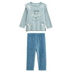 Petit Béguin Pyjama bébé 2 pièces en velours Bichette. Coloris disponibles : Bleu