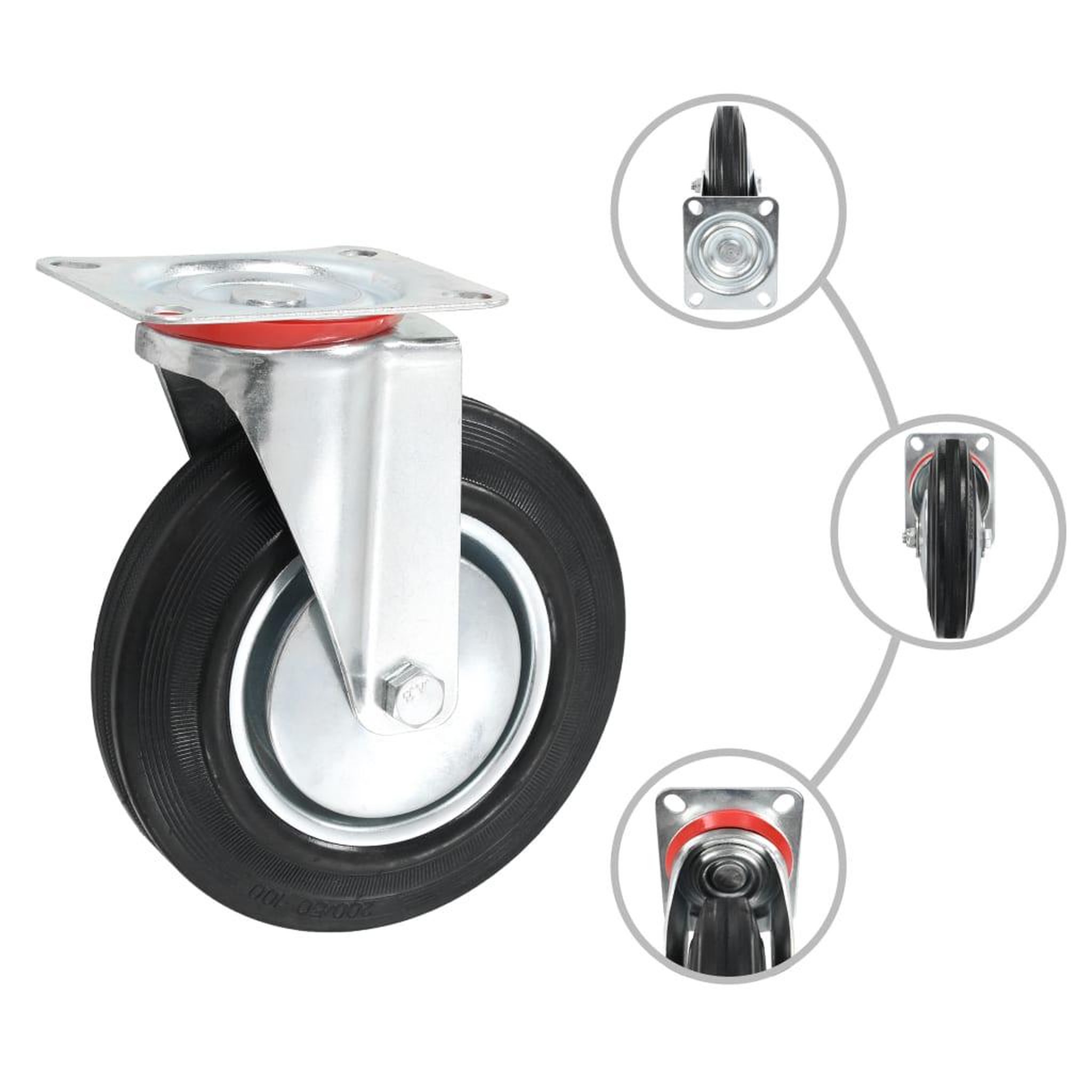 Voir la diapositive 2 : VIDAXL 24 pcs Roulettes pivotantes 200 mm