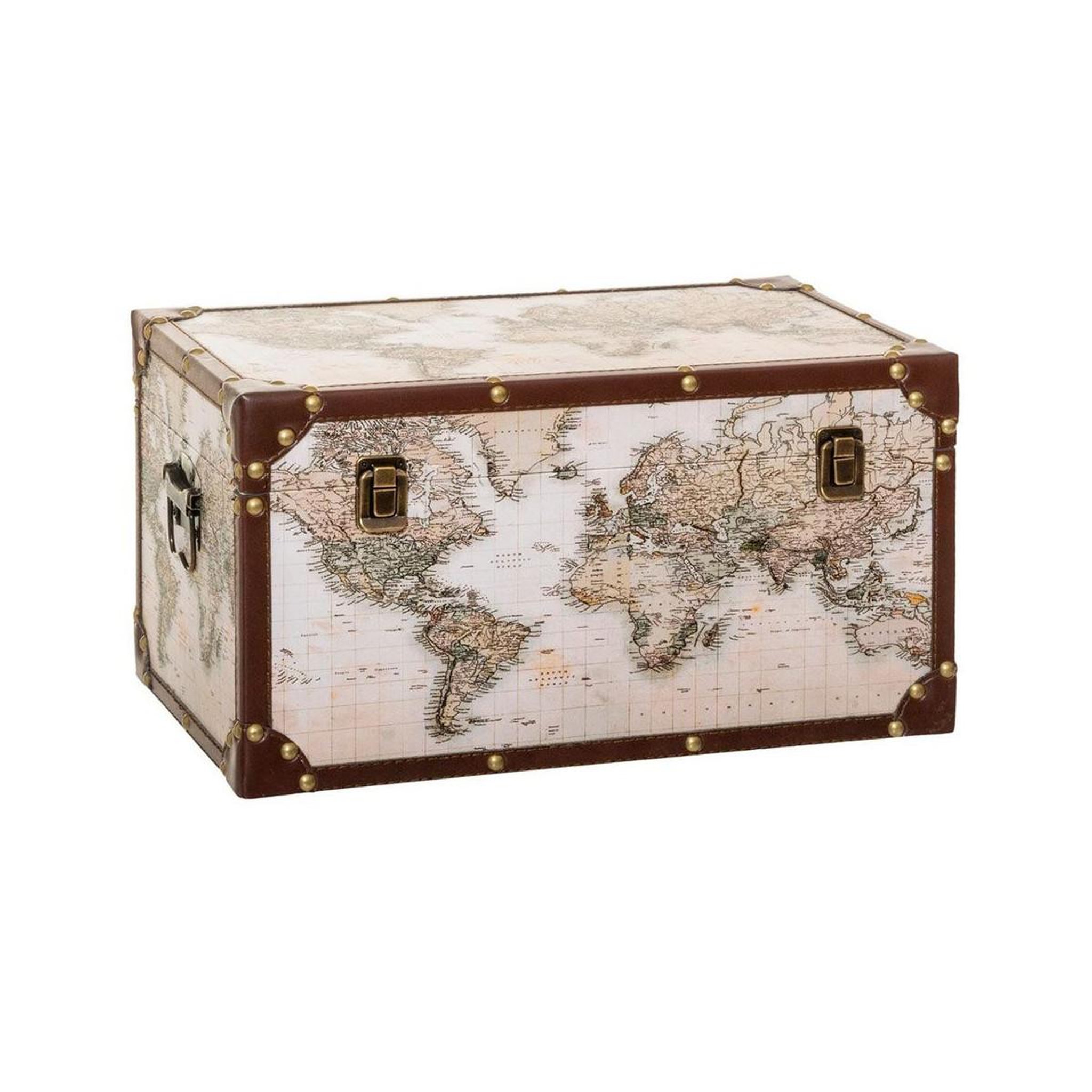 Voir la diapositive 4 : ATMOSPHERA Lot de 4 malles  mappemonde  56cm multicolore