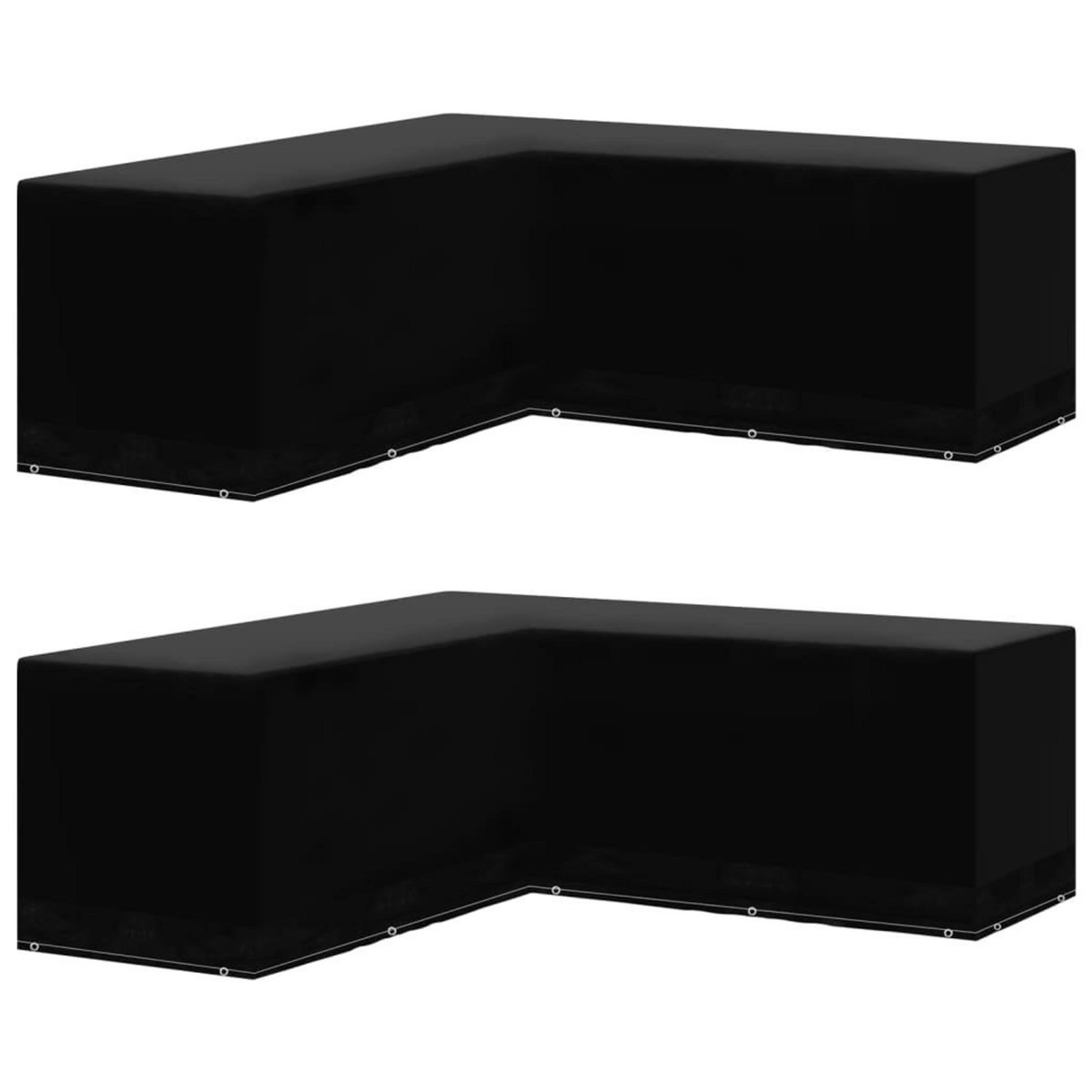 VIDAXL Housses de salon de jardin 2pcs Forme L 12 œillets 250x250x90cm