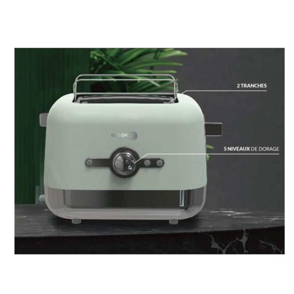 Fagor Grille-pains 2 fentes 870w vert - FG1930