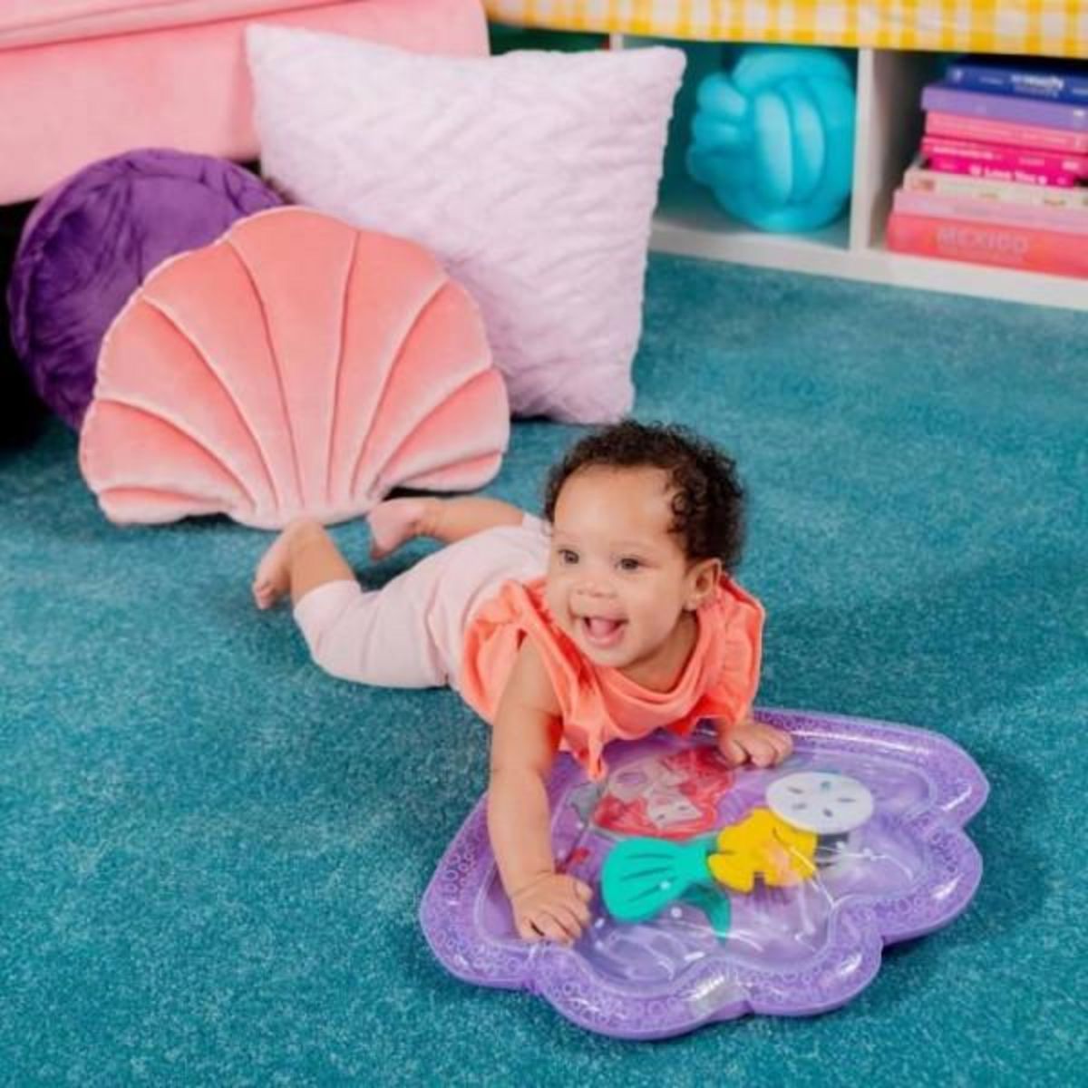 DISNEY DISNEY BABY -ARIEL- Tapis d'eau pour bébé, jeu sensoriel et d'éveil?, gonflable, facile a nettoyer, pliable, jouets des la na