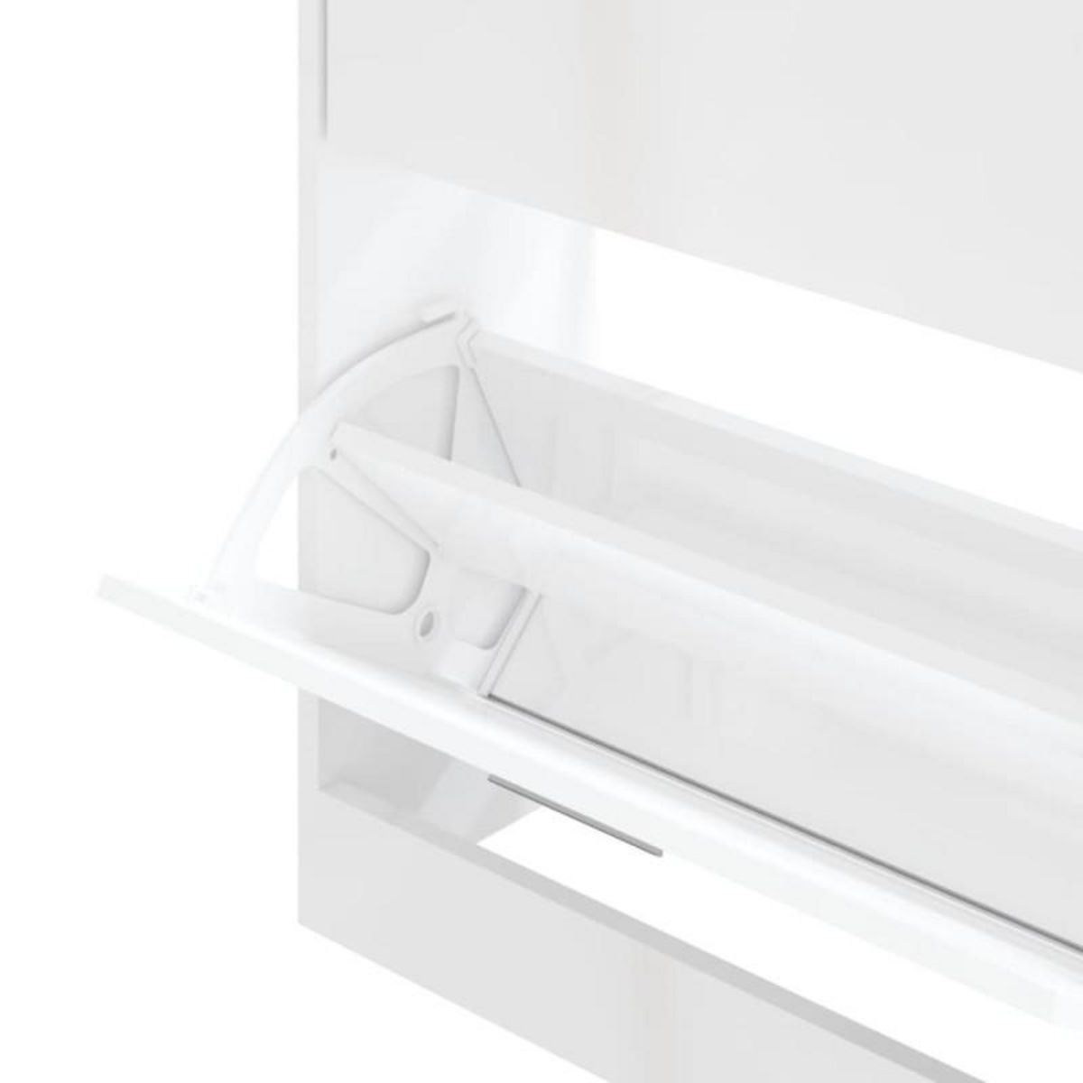 VIDAXL Armoire à chaussure Blanc brillant 63x24x81 cm Bois ingénierie