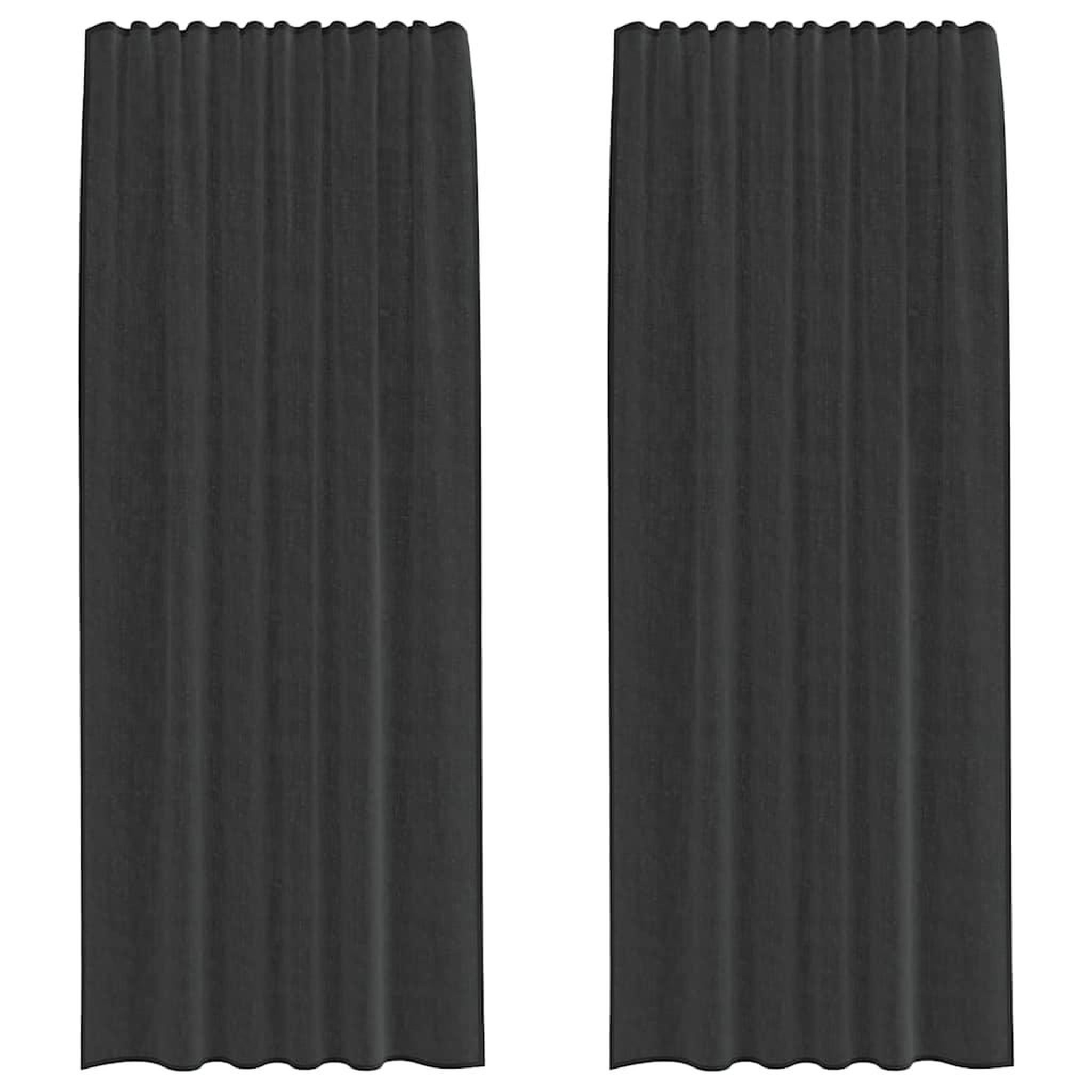Voir la diapositive 2 : VIDAXL Rideaux en voile avec passants 2 pcs noir