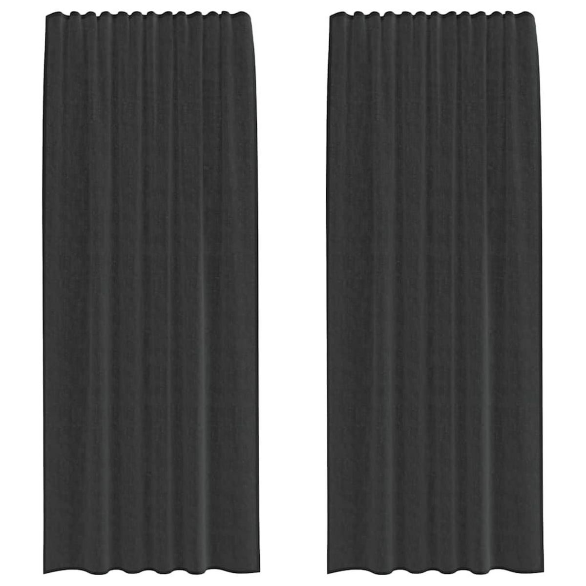 VIDAXL Rideaux en voile avec passants 2 pcs noir
