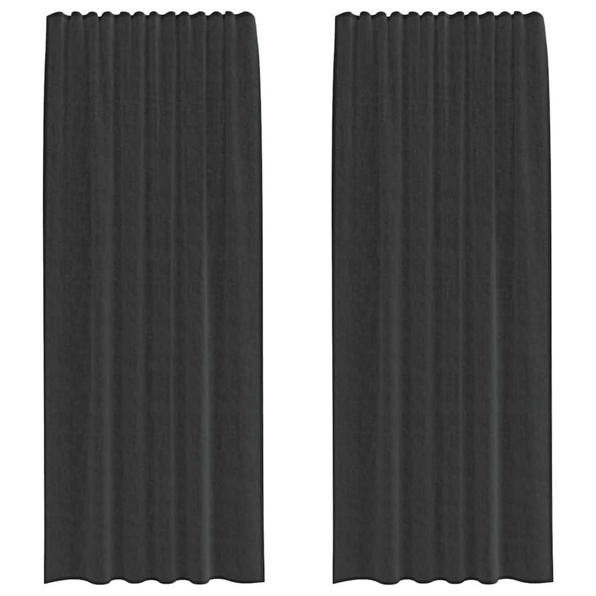 VIDAXL Rideaux en voile avec passants 2 pcs noir