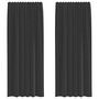 Voir la diapositive 2 : VIDAXL Rideaux en voile avec passants 2 pcs noir