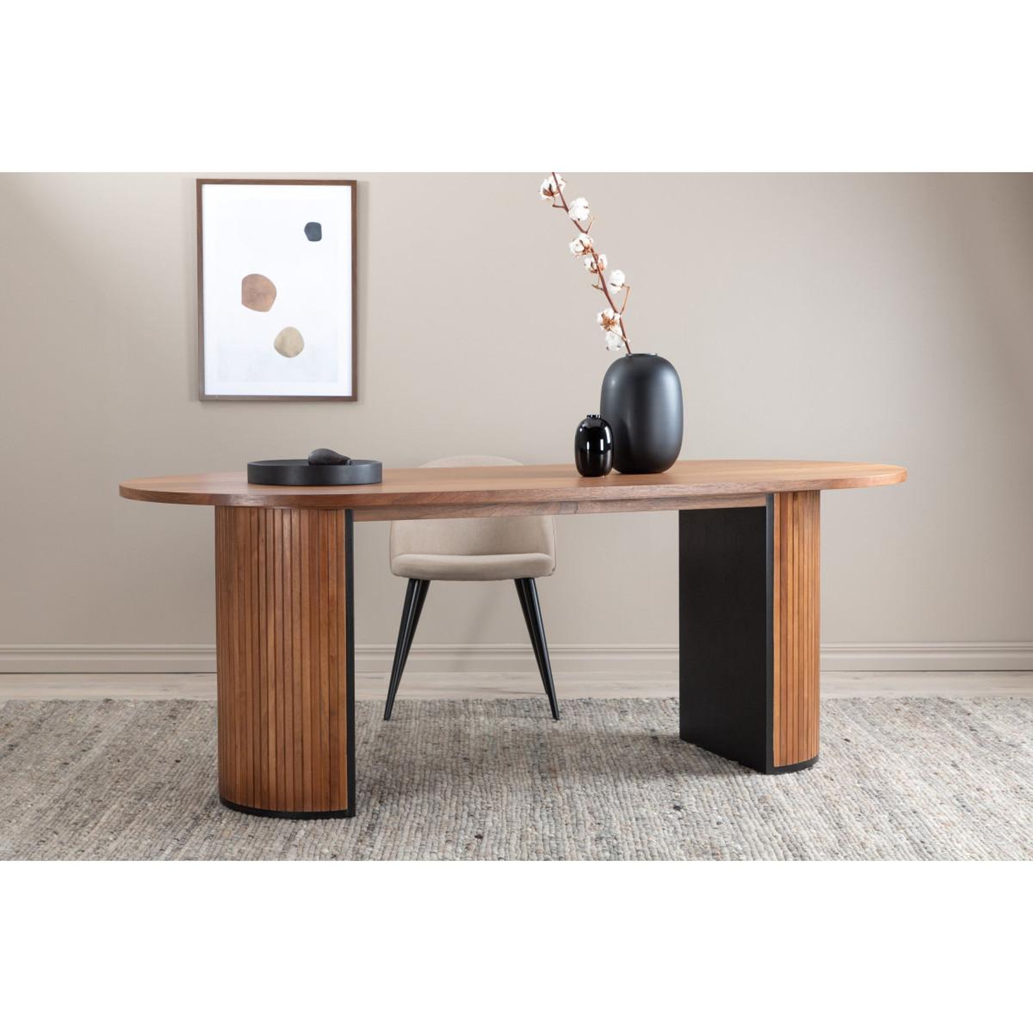 Voir la diapositive 6 : Paris Prix Table à manger ovale  bianca  200cm noyer