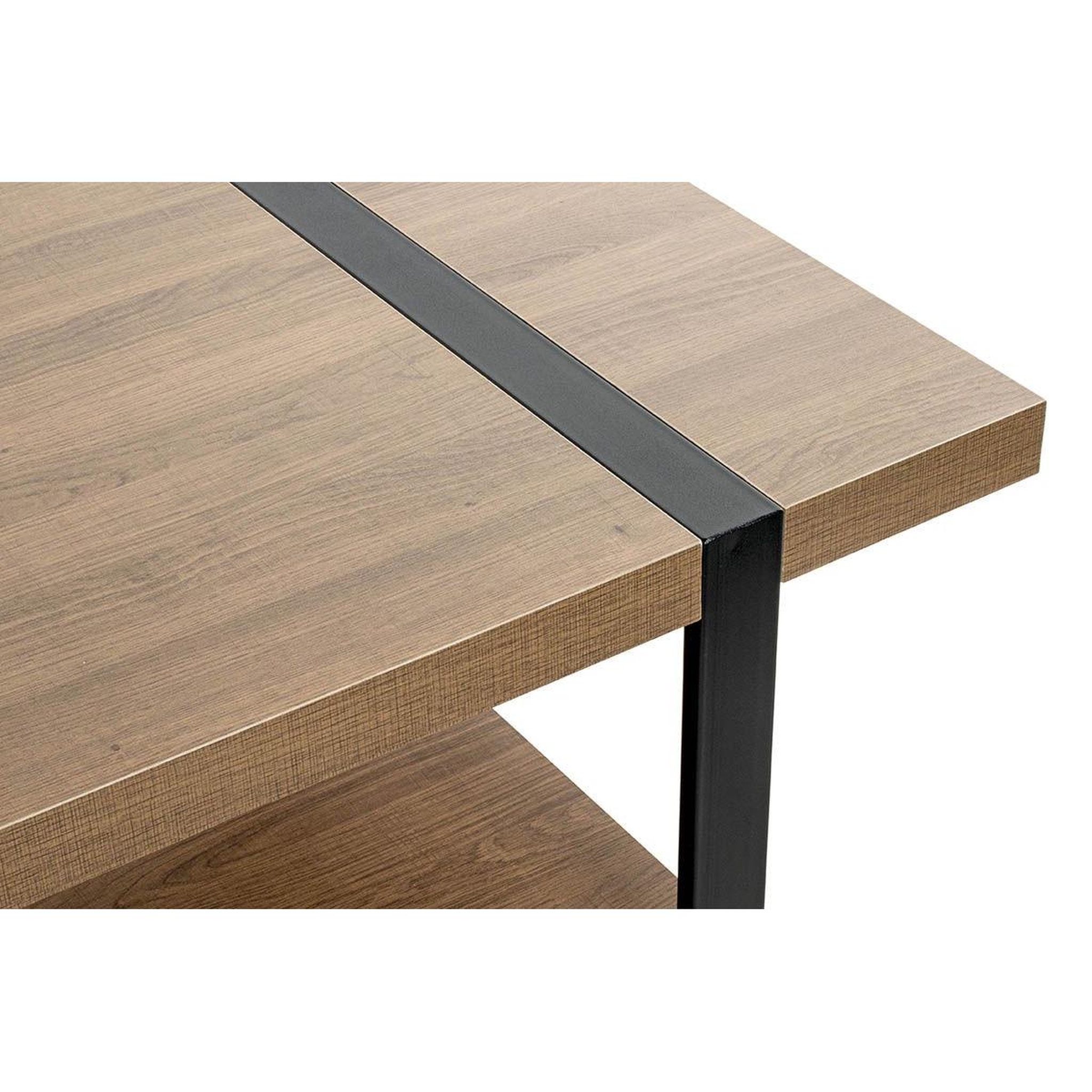 Voir la diapositive 4 : Paris Prix Table basse  miranda  120cm chêne foncé & noir