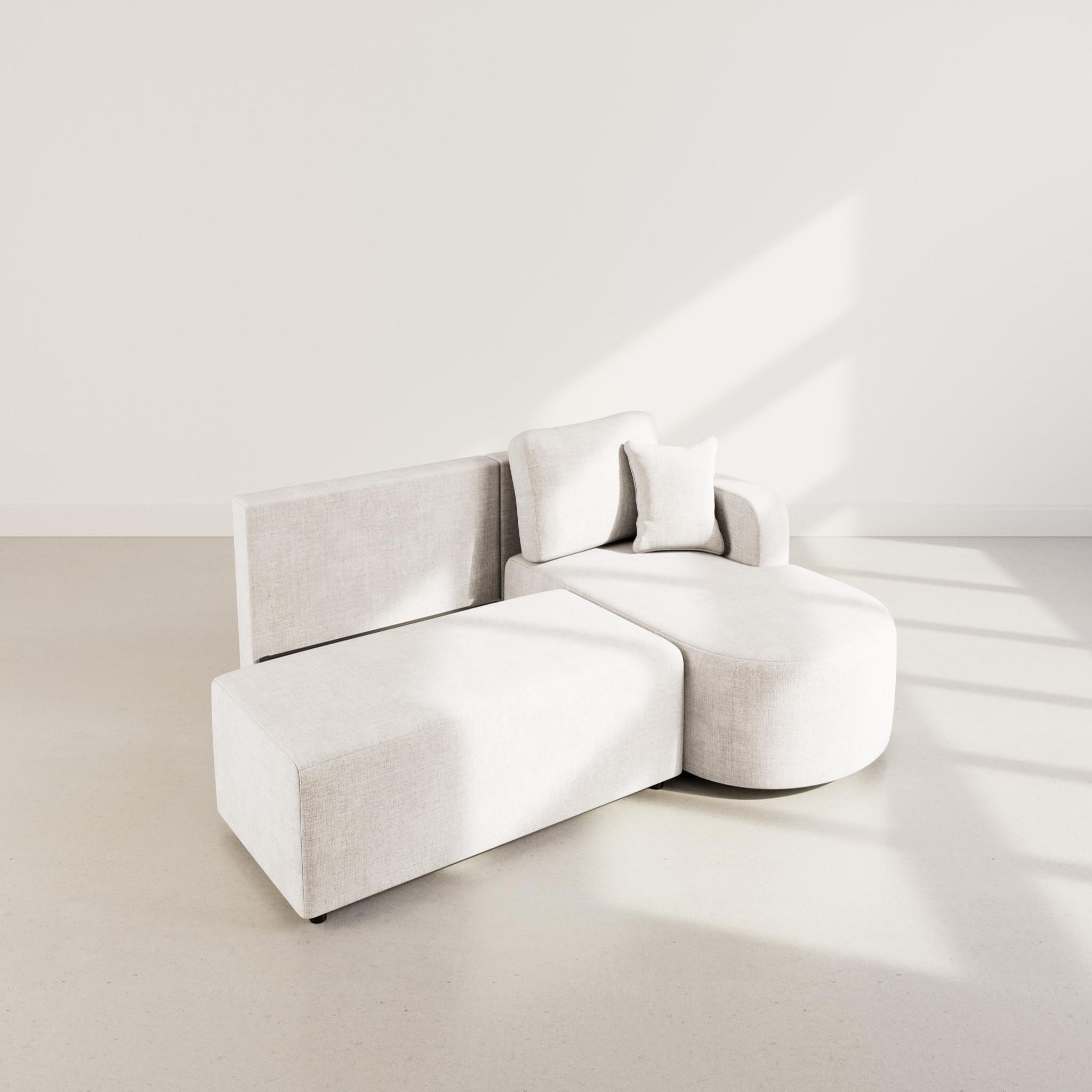 Voir la diapositive 3 : BEST MOBILIER Miro - canapé d'angle droit 4 places convertible avec coffre en velours texturé