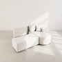 Voir la diapositive 3 : BEST MOBILIER Miro - canapé d'angle droit 4 places convertible avec coffre en velours texturé
