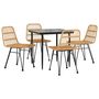 Voir la diapositive 3 : VIDAXL Ensemble a manger de jardin 5pcs Resine tressee