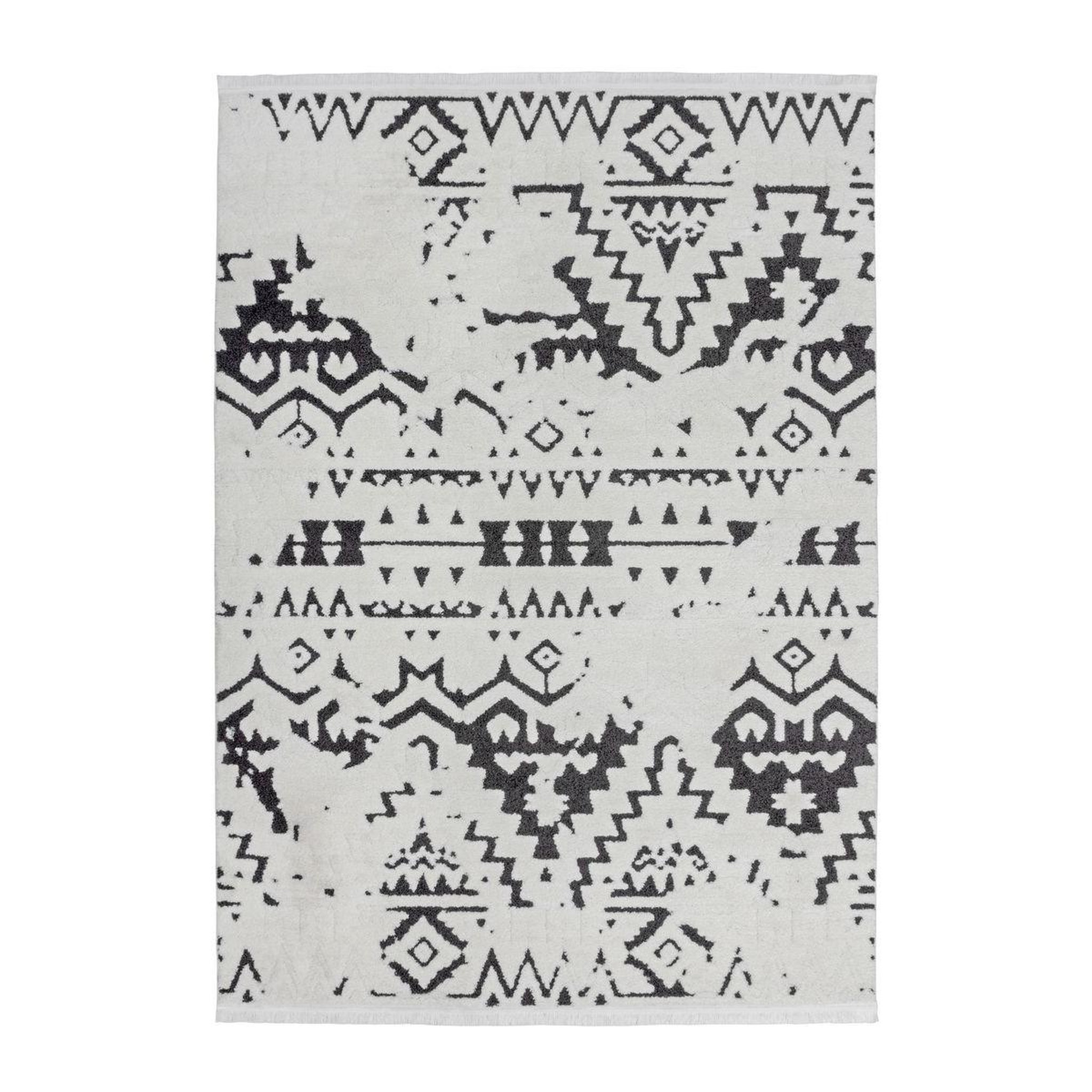 Voir la diapositive 1 : Paris Prix Tapis Ethnique à Franges  Agadir  Noir & Blanc