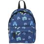 Voir la diapositive 1 : PRÊT Sac maternelle bleu motif MONSTER TRUCK