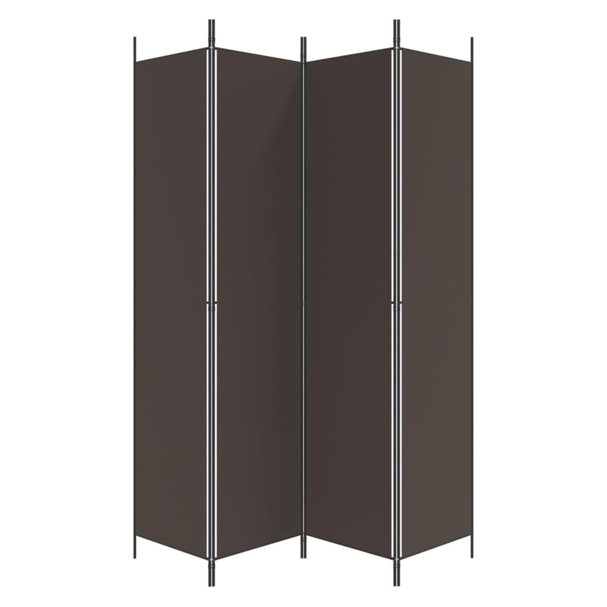 Voir la diapositive 5 : VIDAXL Cloison de separation 4 panneaux Marron 200x220 cm Tissu