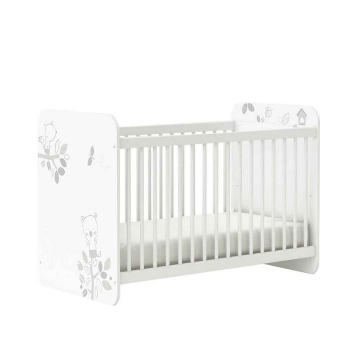 Paris Prix Lit Bébé  Pitt   60x120cm Blanc & Gris