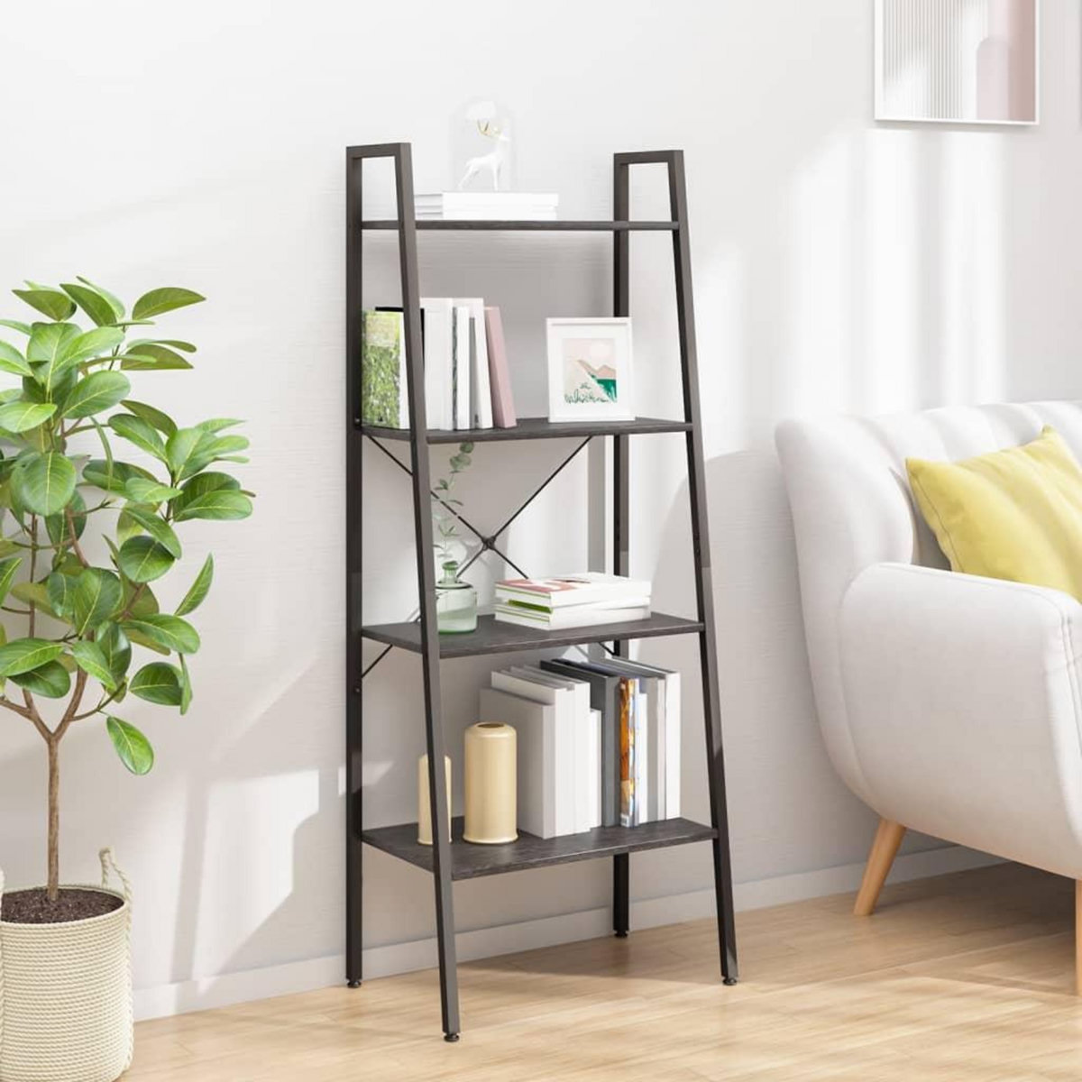 VIDAXL Etagere sur pied 4 niveaux Noir 56x35x140 cm