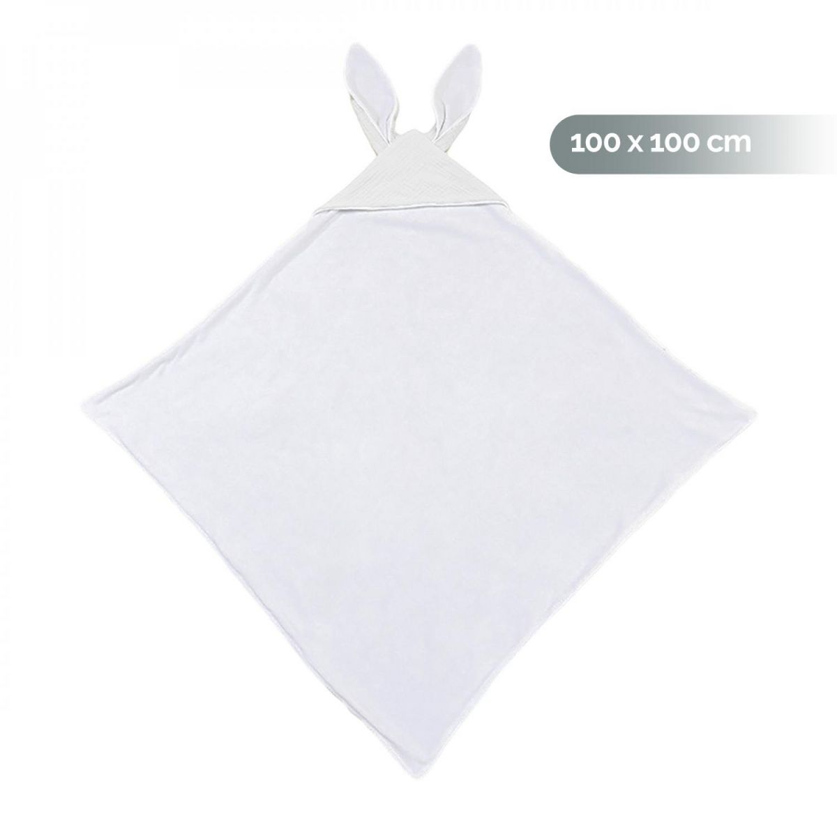 Monsieur Bébé Cape, sortie de bain pour bébé intérieur 100 % coton - 100 x 100 cm - Lapin - Blanc