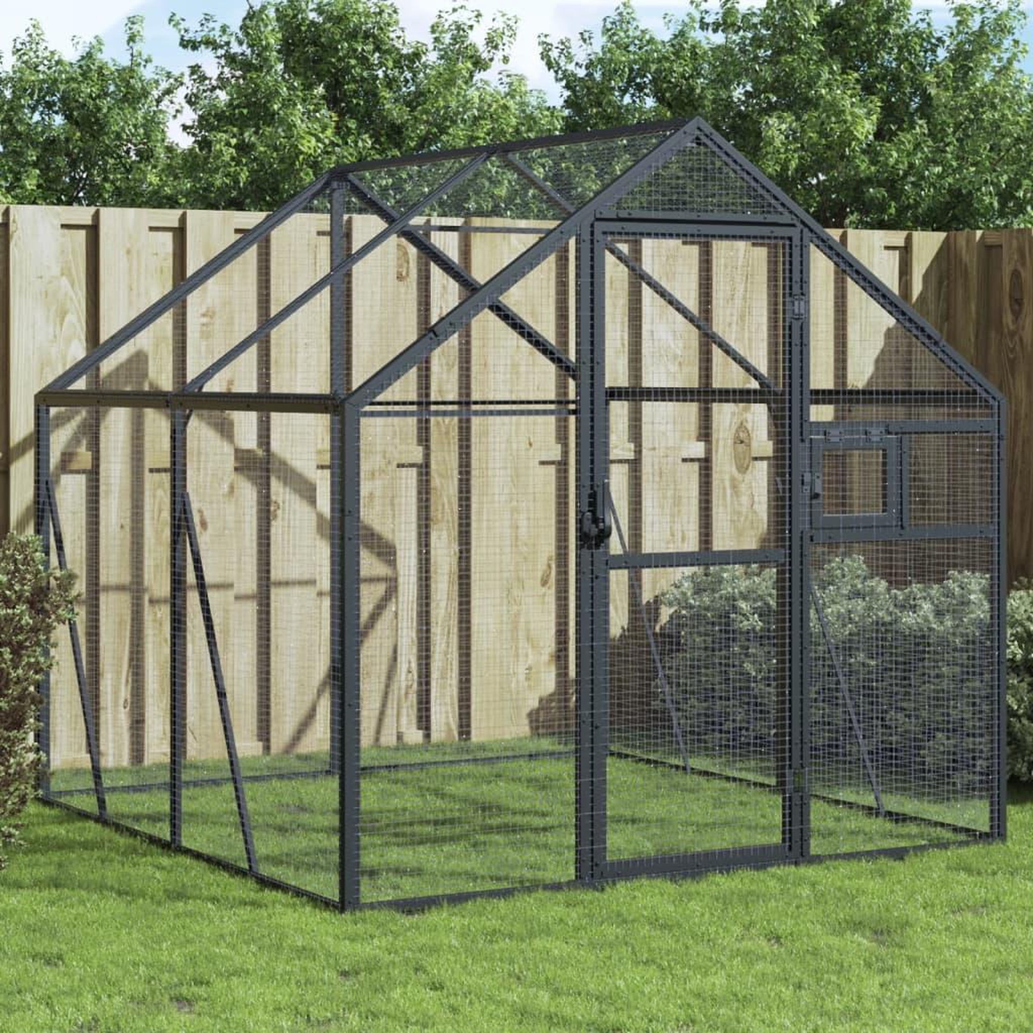 VIDAXL Voliere anthracite 1,79x2x1,85 m aluminium