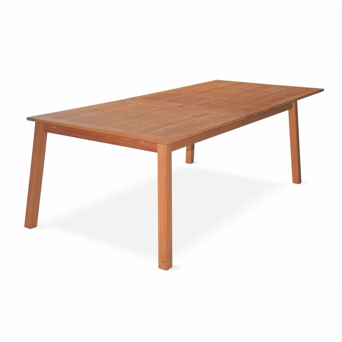 SWEEEK Table de jardin en bois 200-250-300cm - Almeria - Grande table rectangulaire avec allonge eucalyptus. Intérieur / Extérieur