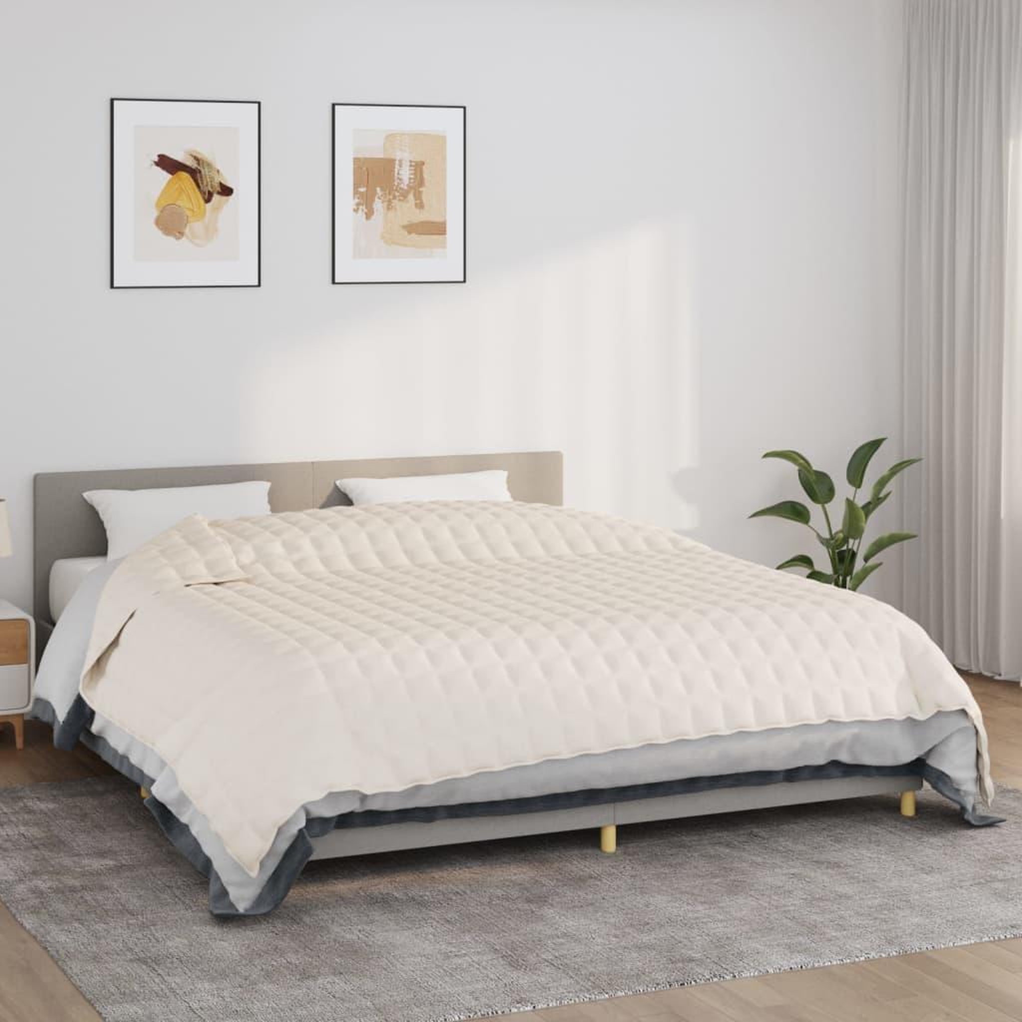 VIDAXL Couverture lestee Creme clair 235x290 cm 15 kg Tissu