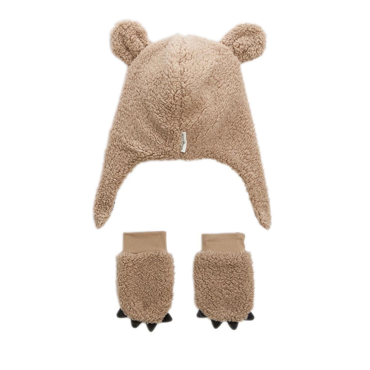 Petit Béguin Chapka bébé en sherpa + moufles Népal