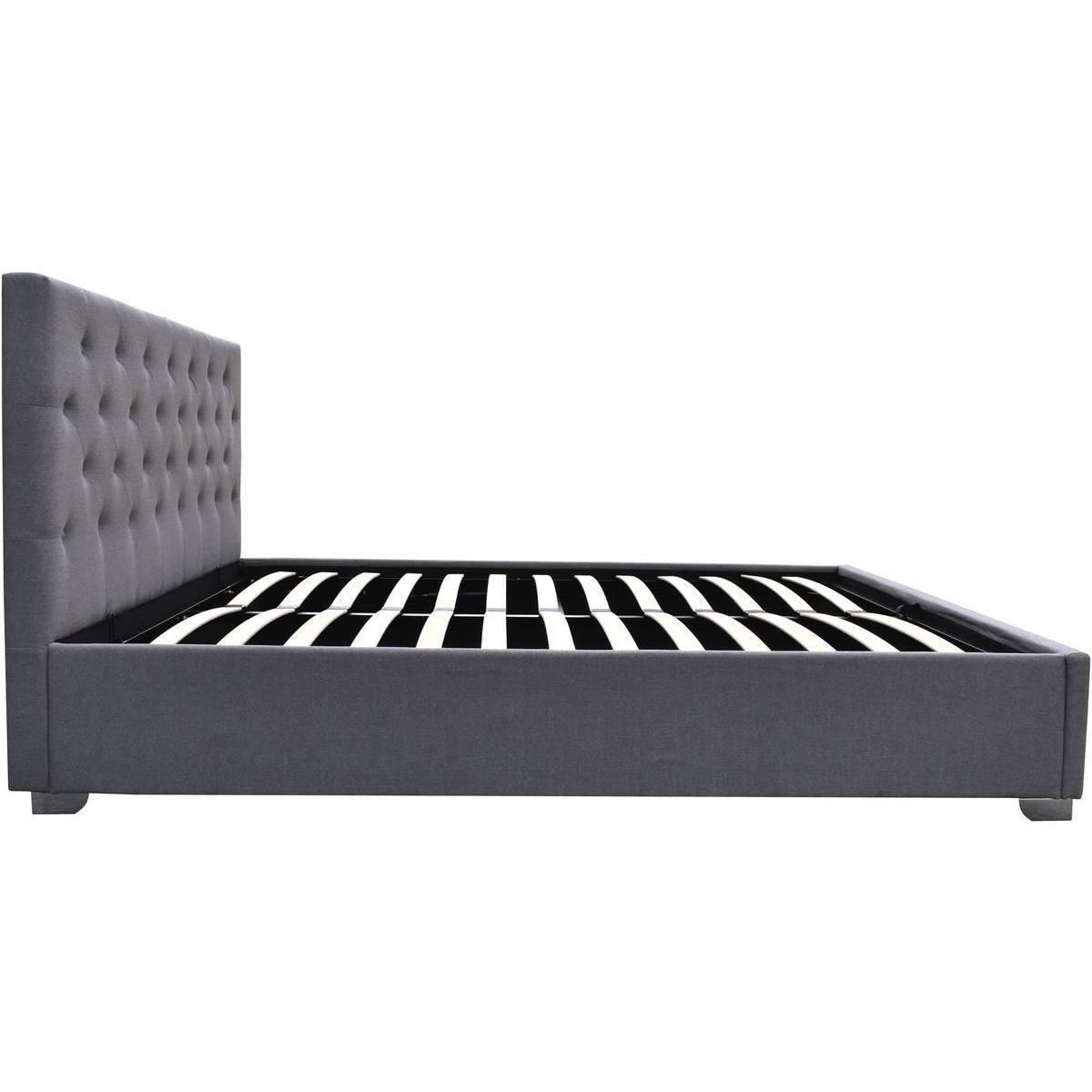 Habitat et Jardin Lit double avec coffre  Tino  - 160 × 200 cm - Gris