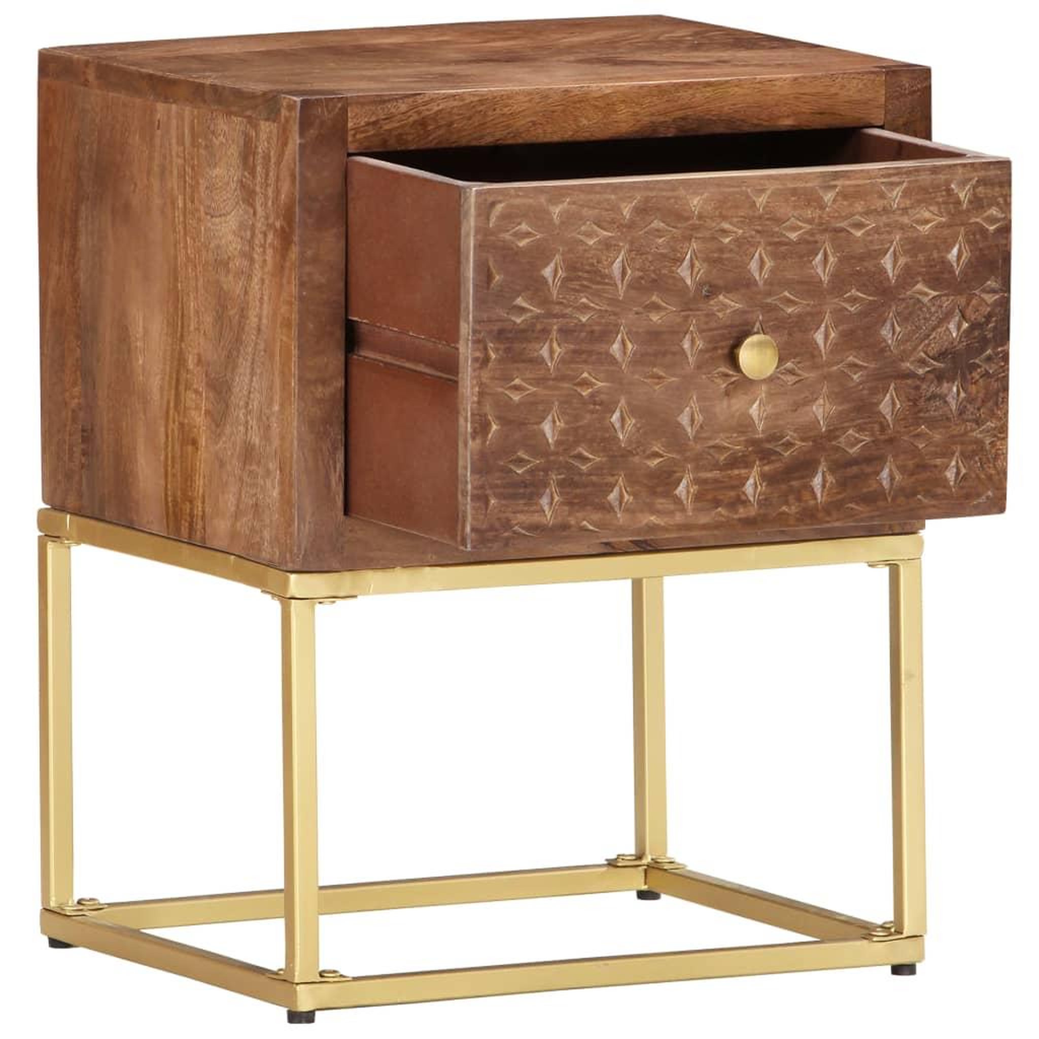 Voir la diapositive 2 : VIDAXL Table de chevet 40 x 30 x 50 cm Bois de manguier massif