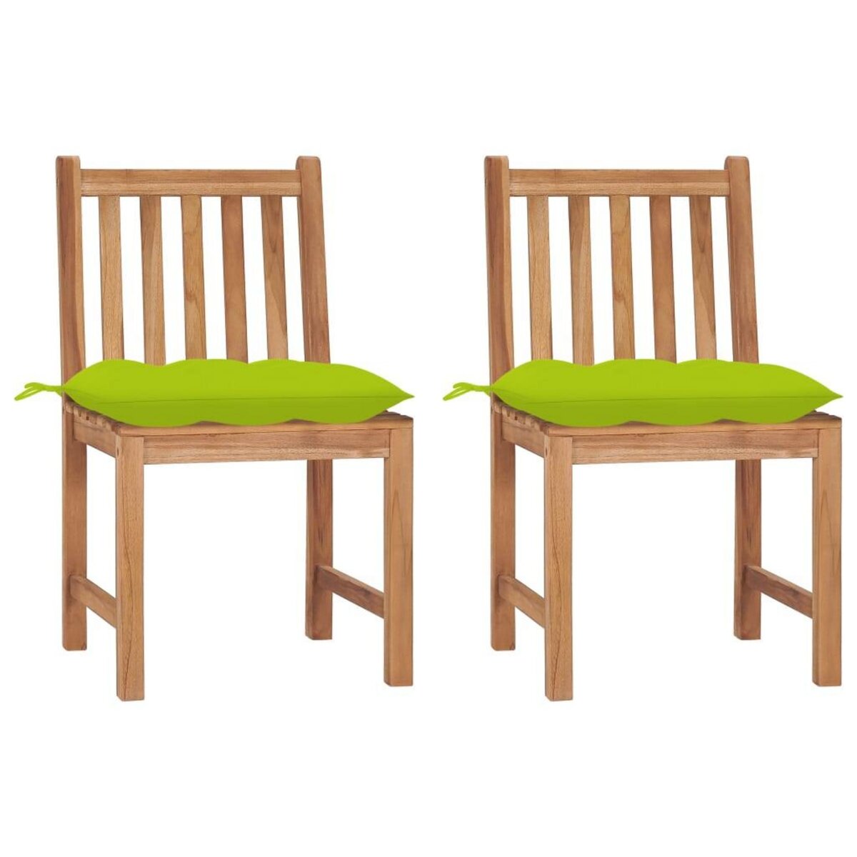 VIDAXL Chaises de jardin lot de 2 avec coussins Bois de teck massif