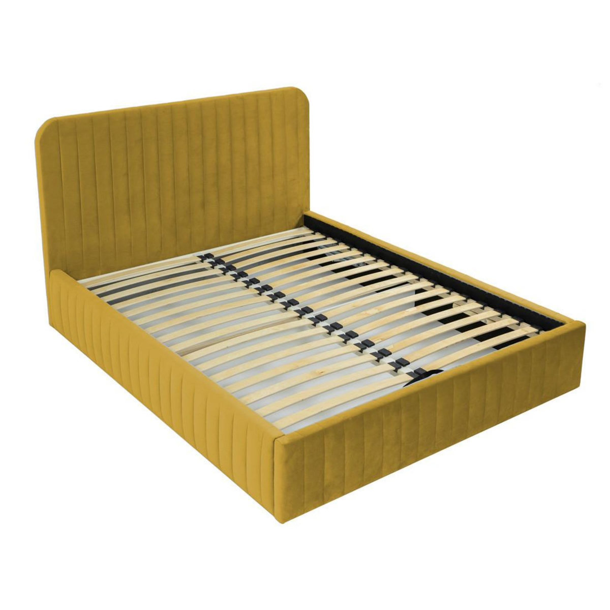 BEST MOBILIER Stuart - lit coffre - 160x200 cm - sommier inclus - en velours