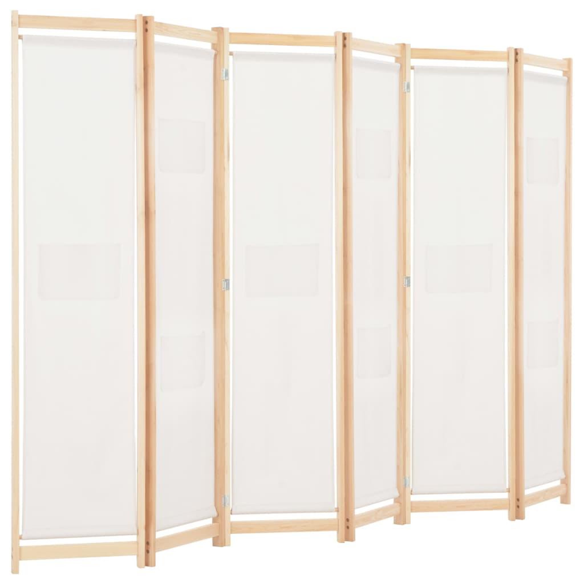 Voir la diapositive 3 : VIDAXL Cloison de separation 6 panneaux Creme 240 x 170 x 4 cm Tissu