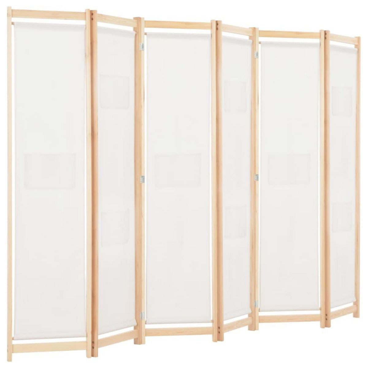 VIDAXL Cloison de separation 6 panneaux Creme 240 x 170 x 4 cm Tissu