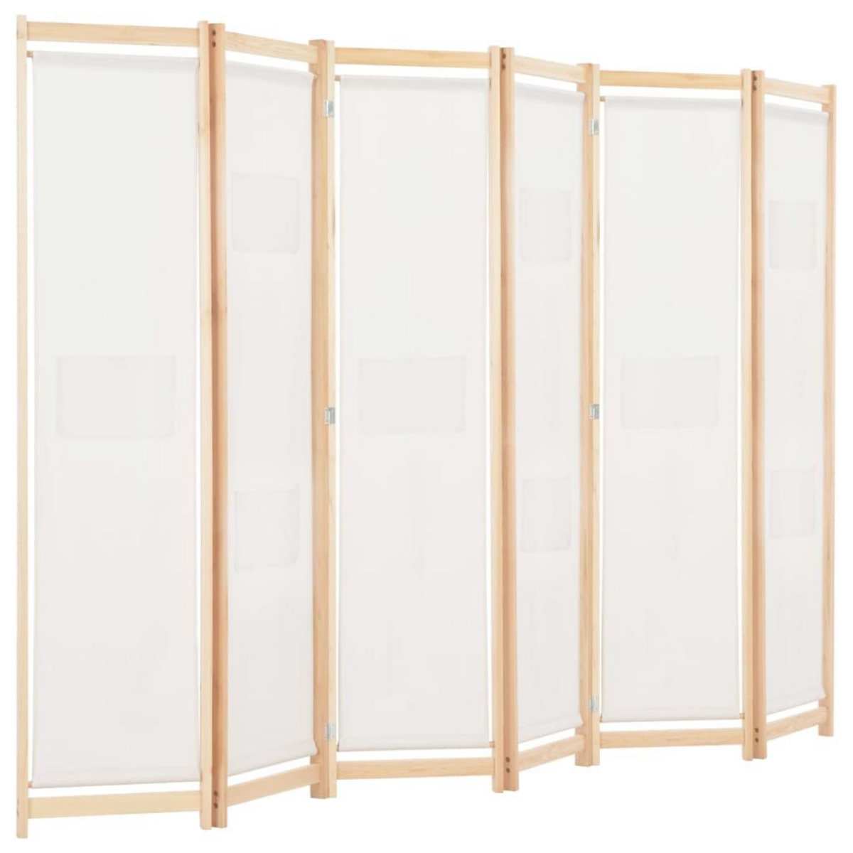 VIDAXL Cloison de separation 6 panneaux Creme 240 x 170 x 4 cm Tissu