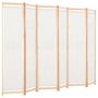 Voir la diapositive 3 : VIDAXL Cloison de separation 6 panneaux Creme 240 x 170 x 4 cm Tissu