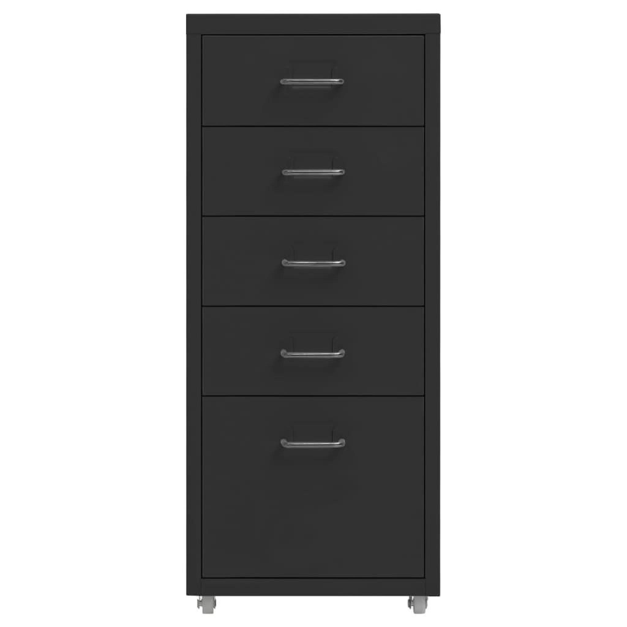 Voir la diapositive 2 : VIDAXL Classeur mobile Noir 28x41x69 cm Metal
