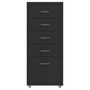 Voir la diapositive 2 : VIDAXL Classeur mobile Noir 28x41x69 cm Metal