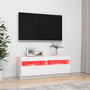 Voir la diapositive 3 : VIDAXL Meuble TV avec lumieres LED Blanc 100x35x40 cm