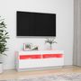 Voir la diapositive 3 : VIDAXL Meuble TV avec lumieres LED Blanc 100x35x40 cm