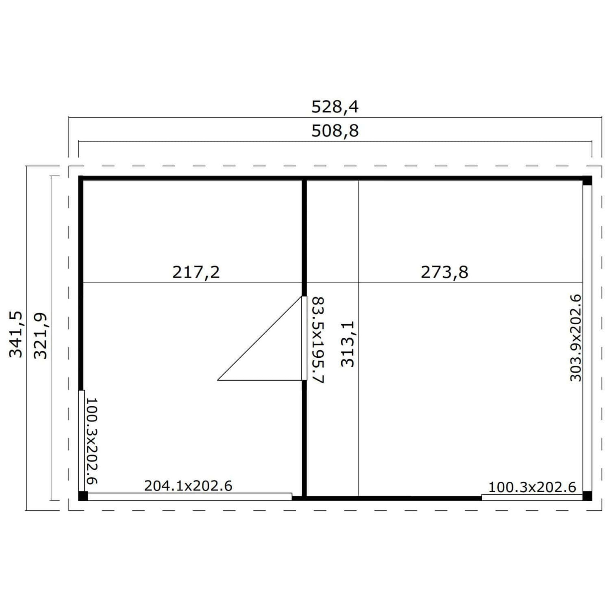 Voir la diapositive 3 : WEKA Abri de jardin bois - 15,67m² - DOMEO 3
