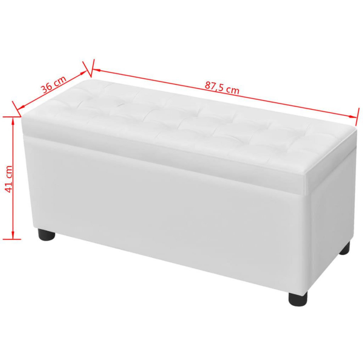 VIDAXL Pouf de rangement Cuir synthetique Blanc