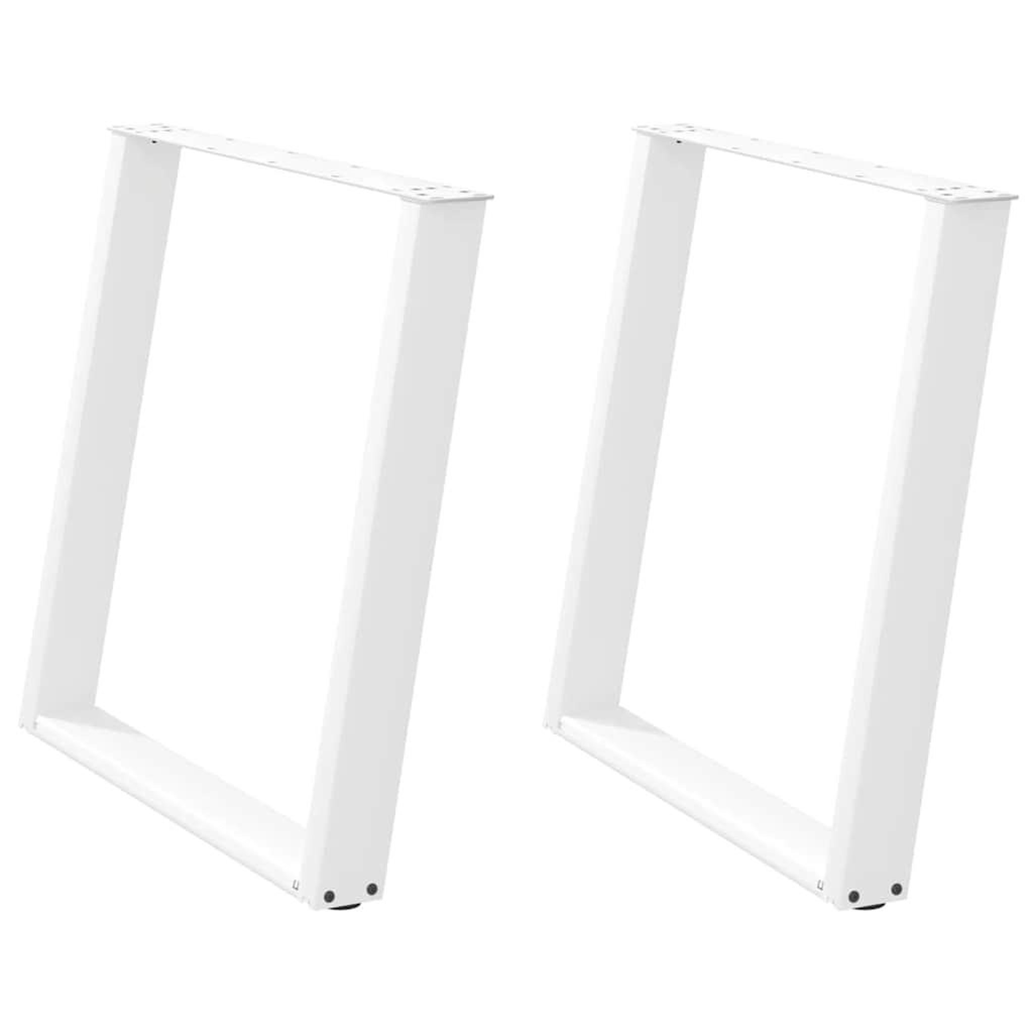 Voir la diapositive 2 : VIDAXL Pieds de table a manger forme de U 2 pcs blanc 80x(72-73) cm