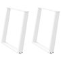 Voir la diapositive 2 : VIDAXL Pieds de table a manger forme de U 2 pcs blanc 80x(72-73) cm