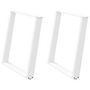 Voir la diapositive 2 : VIDAXL Pieds de table a manger forme de U 2 pcs blanc 80x(72-73) cm