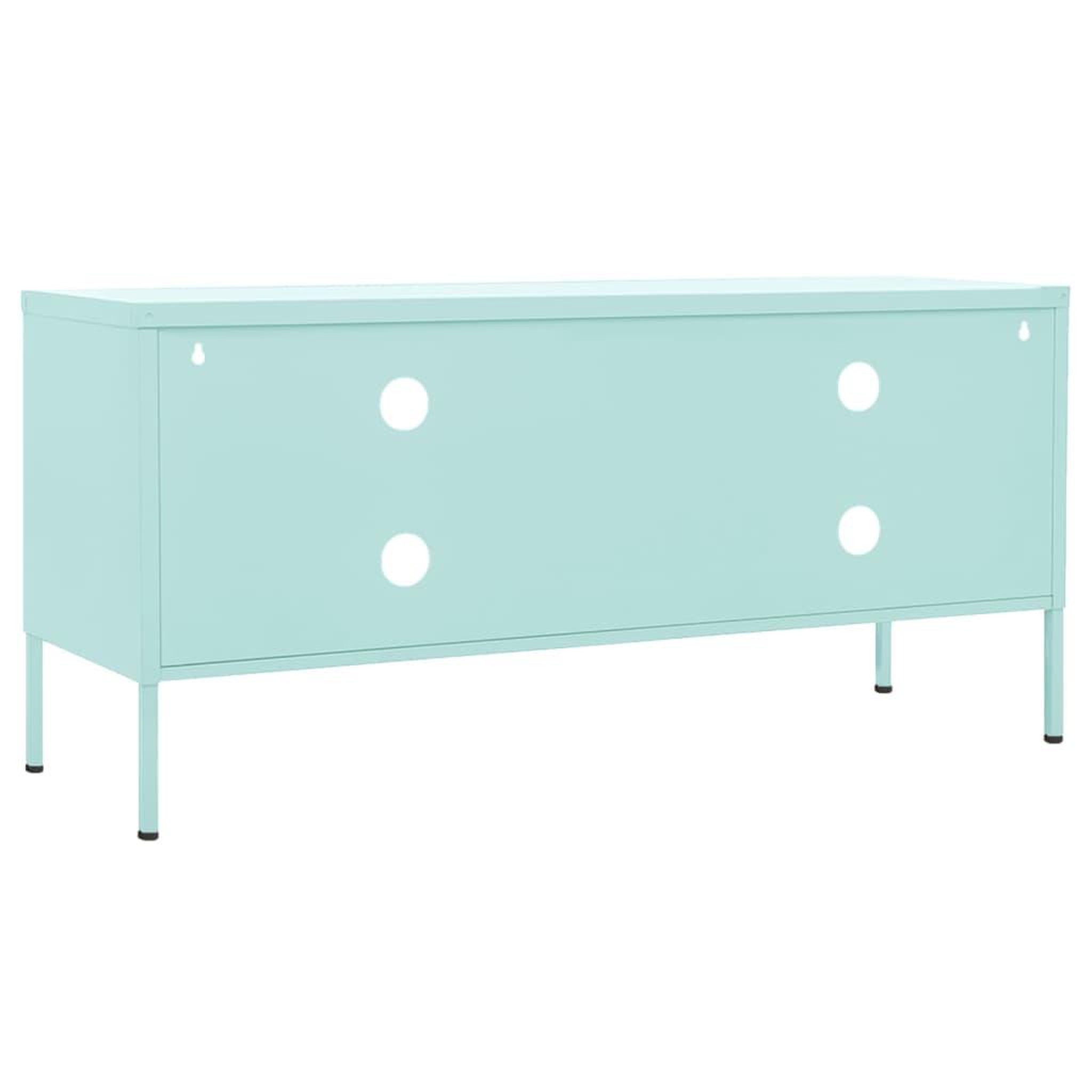 Voir la diapositive 5 : VIDAXL Meuble TV Vert menthe 105x35x50 cm Acier