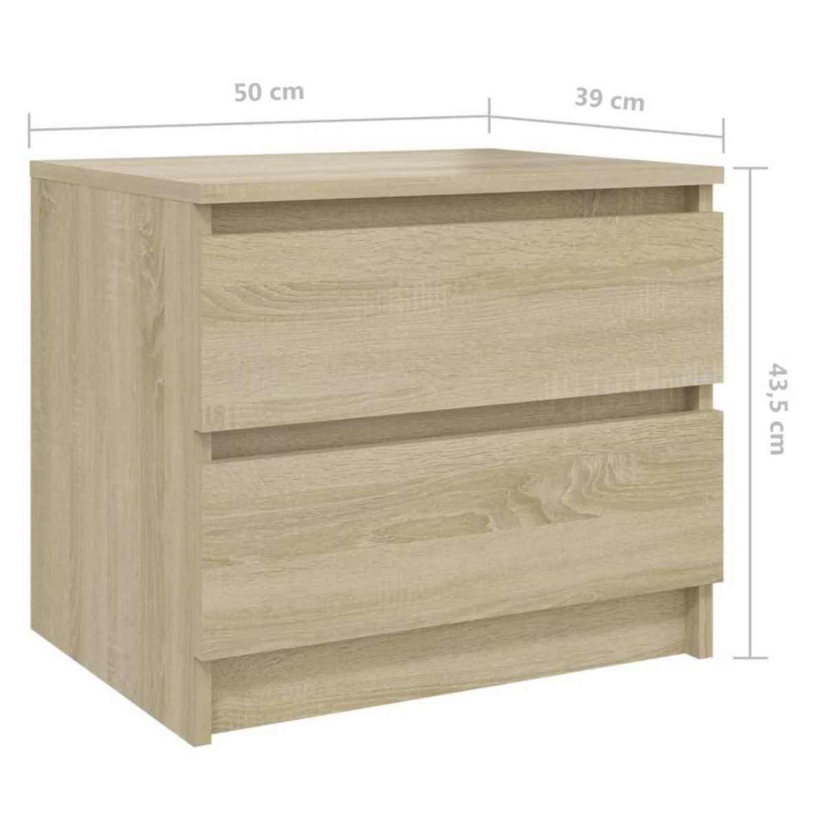 VIDAXL Table de chevet Chene sonoma 50x39x43,5 cm Agglomere